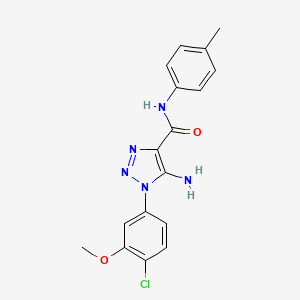 molecular formula C17H16ClN5O2 B5204437 5-amino-1-(4-chloro-3-methoxyphenyl)-N-(4-methylphenyl)-1H-1,2,3-triazole-4-carboxamide 