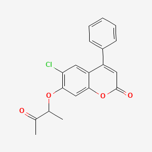 molecular formula C19H15ClO4 B5204443 6-chloro-7-(1-methyl-2-oxopropoxy)-4-phenyl-2H-chromen-2-one 