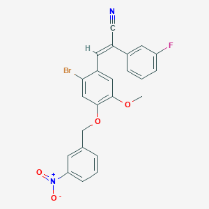 molecular formula C23H16BrFN2O4 B5204445 3-{2-bromo-5-methoxy-4-[(3-nitrobenzyl)oxy]phenyl}-2-(3-fluorophenyl)acrylonitrile 
