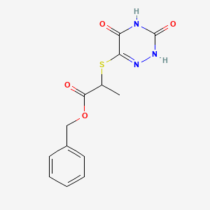 molecular formula C13H13N3O4S B5204461 benzyl 2-[(3,5-dioxo-2,3,4,5-tetrahydro-1,2,4-triazin-6-yl)thio]propanoate 