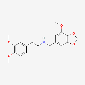 molecular formula C19H23NO5 B5204470 2-(3,4-dimethoxyphenyl)-N-[(7-methoxy-1,3-benzodioxol-5-yl)methyl]ethanamine 