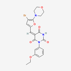 molecular formula C21H20BrN3O6 B5204488 5-{[4-bromo-5-(4-morpholinyl)-2-furyl]methylene}-1-(3-ethoxyphenyl)-2,4,6(1H,3H,5H)-pyrimidinetrione 
