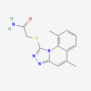 molecular formula C14H14N4OS B5204538 2-[(5,9-dimethyl[1,2,4]triazolo[4,3-a]quinolin-1-yl)thio]acetamide 