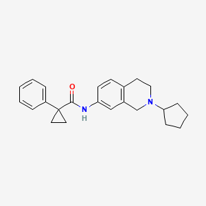 molecular formula C24H28N2O B5204544 N-(2-cyclopentyl-1,2,3,4-tetrahydro-7-isoquinolinyl)-1-phenylcyclopropanecarboxamide 