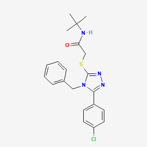 molecular formula C21H23ClN4OS B5204545 2-{[4-benzyl-5-(4-chlorophenyl)-4H-1,2,4-triazol-3-yl]thio}-N-(tert-butyl)acetamide 