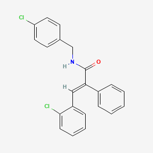 molecular formula C22H17Cl2NO B5204554 N-(4-chlorobenzyl)-3-(2-chlorophenyl)-2-phenylacrylamide 