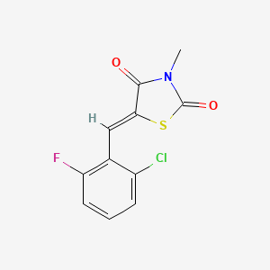 molecular formula C11H7ClFNO2S B5204555 5-(2-chloro-6-fluorobenzylidene)-3-methyl-1,3-thiazolidine-2,4-dione 