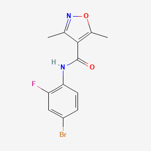 molecular formula C12H10BrFN2O2 B5204556 N-(4-bromo-2-fluorophenyl)-3,5-dimethyl-4-isoxazolecarboxamide 