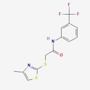 molecular formula C13H11F3N2OS2 B5204583 2-[(4-methyl-1,3-thiazol-2-yl)thio]-N-[3-(trifluoromethyl)phenyl]acetamide 