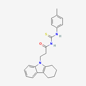 molecular formula C23H25N3OS B5204587 N-{[(4-methylphenyl)amino]carbonothioyl}-3-(1,2,3,4-tetrahydro-9H-carbazol-9-yl)propanamide 