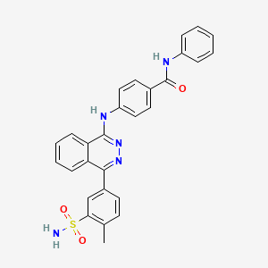 molecular formula C28H23N5O3S B5204592 4-({4-[3-(aminosulfonyl)-4-methylphenyl]-1-phthalazinyl}amino)-N-phenylbenzamide 