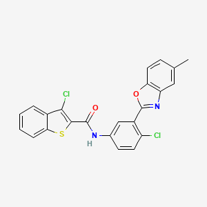 3-chloro-N-[4-chloro-3-(5-methyl-1,3-benzoxazol-2-yl)phenyl]-1-benzothiophene-2-carboxamide