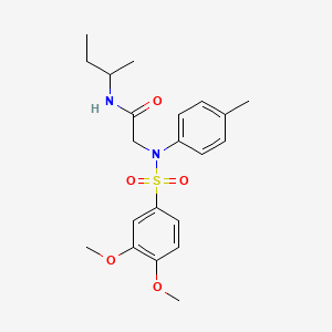 molecular formula C21H28N2O5S B5204656 N~1~-(sec-butyl)-N~2~-[(3,4-dimethoxyphenyl)sulfonyl]-N~2~-(4-methylphenyl)glycinamide 