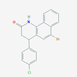 molecular formula C19H13BrClNO B5204670 6-bromo-4-(4-chlorophenyl)-3,4-dihydrobenzo[h]quinolin-2(1H)-one 