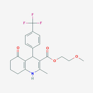 molecular formula C21H22F3NO4 B5204741 2-methoxyethyl 2-methyl-5-oxo-4-[4-(trifluoromethyl)phenyl]-1,4,5,6,7,8-hexahydro-3-quinolinecarboxylate 