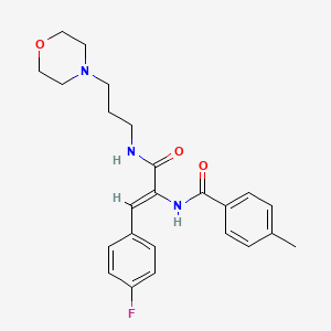 molecular formula C24H28FN3O3 B5204748 N-[2-(4-fluorophenyl)-1-({[3-(4-morpholinyl)propyl]amino}carbonyl)vinyl]-4-methylbenzamide 