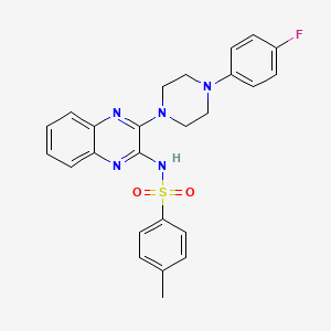 molecular formula C25H24FN5O2S B5204761 N-{3-[4-(4-fluorophenyl)-1-piperazinyl]-2-quinoxalinyl}-4-methylbenzenesulfonamide 