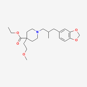 molecular formula C22H33NO5 B5204767 ethyl 1-[3-(1,3-benzodioxol-5-yl)-2-methylpropyl]-4-(2-methoxyethyl)-4-piperidinecarboxylate 