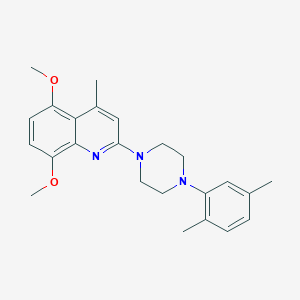 molecular formula C24H29N3O2 B5204773 2-[4-(2,5-dimethylphenyl)-1-piperazinyl]-5,8-dimethoxy-4-methylquinoline 
