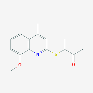 molecular formula C15H17NO2S B5204775 3-[(8-methoxy-4-methyl-2-quinolinyl)thio]-2-butanone 