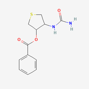 molecular formula C12H14N2O3S B5204796 4-[(aminocarbonyl)amino]tetrahydro-3-thienyl benzoate 