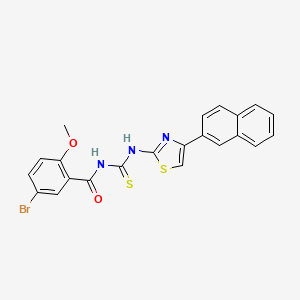 molecular formula C22H16BrN3O2S2 B5204819 5-bromo-2-methoxy-N-({[4-(2-naphthyl)-1,3-thiazol-2-yl]amino}carbonothioyl)benzamide 