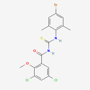 molecular formula C17H15BrCl2N2O2S B5204873 N-{[(4-bromo-2,6-dimethylphenyl)amino]carbonothioyl}-3,5-dichloro-2-methoxybenzamide 