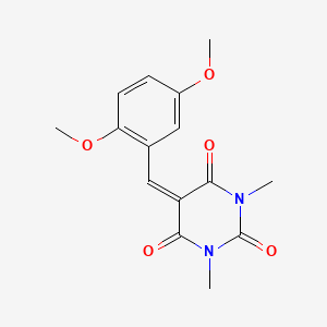 molecular formula C15H16N2O5 B5204877 5-(2,5-dimethoxybenzylidene)-1,3-dimethyl-2,4,6(1H,3H,5H)-pyrimidinetrione CAS No. 321657-71-0