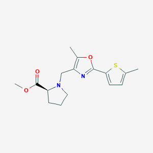 molecular formula C16H20N2O3S B5204879 methyl 1-{[5-methyl-2-(5-methyl-2-thienyl)-1,3-oxazol-4-yl]methyl}-L-prolinate 