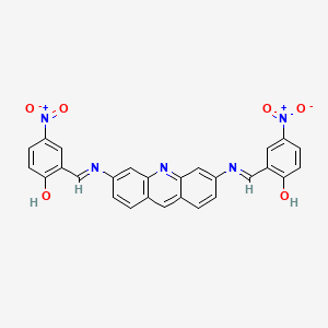 molecular formula C27H17N5O6 B5204885 2,2'-[3,6-acridinediylbis(nitrilomethylylidene)]bis(4-nitrophenol) 