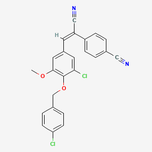 molecular formula C24H16Cl2N2O2 B5204892 4-(2-{3-chloro-4-[(4-chlorobenzyl)oxy]-5-methoxyphenyl}-1-cyanovinyl)benzonitrile 