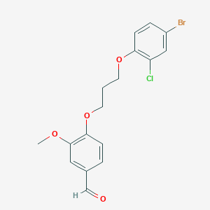 molecular formula C17H16BrClO4 B5204903 4-[3-(4-bromo-2-chlorophenoxy)propoxy]-3-methoxybenzaldehyde 