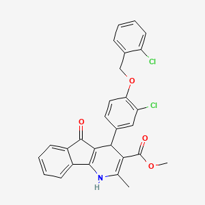 molecular formula C28H21Cl2NO4 B5204983 methyl 4-{3-chloro-4-[(2-chlorobenzyl)oxy]phenyl}-2-methyl-5-oxo-4,5-dihydro-1H-indeno[1,2-b]pyridine-3-carboxylate 