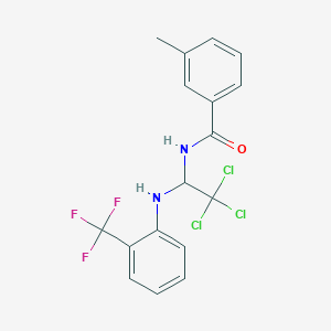 molecular formula C17H14Cl3F3N2O B5205036 3-methyl-N-(2,2,2-trichloro-1-{[2-(trifluoromethyl)phenyl]amino}ethyl)benzamide 