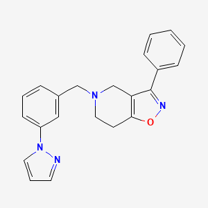 molecular formula C22H20N4O B5205049 3-phenyl-5-[3-(1H-pyrazol-1-yl)benzyl]-4,5,6,7-tetrahydroisoxazolo[4,5-c]pyridine 