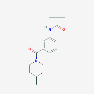 2,2-dimethyl-N-{3-[(4-methyl-1-piperidinyl)carbonyl]phenyl}propanamide
