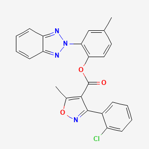 molecular formula C24H17ClN4O3 B5205075 2-(2H-1,2,3-benzotriazol-2-yl)-4-methylphenyl 3-(2-chlorophenyl)-5-methyl-4-isoxazolecarboxylate 