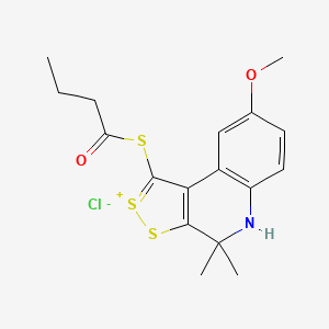 molecular formula C17H20ClNO2S3 B5205133 1-(butyrylthio)-8-methoxy-4,4-dimethyl-4,5-dihydro[1,2]dithiolo[3,4-c]quinolin-2-ium chloride 