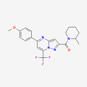 molecular formula C21H21F3N4O2 B5205148 5-(4-methoxyphenyl)-2-[(2-methyl-1-piperidinyl)carbonyl]-7-(trifluoromethyl)pyrazolo[1,5-a]pyrimidine 