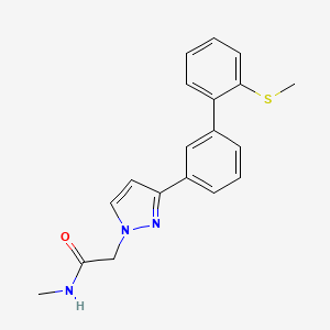 molecular formula C19H19N3OS B5205168 N-methyl-2-{3-[2'-(methylthio)-3-biphenylyl]-1H-pyrazol-1-yl}acetamide 