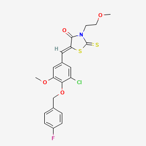 molecular formula C21H19ClFNO4S2 B5205173 5-{3-chloro-4-[(4-fluorobenzyl)oxy]-5-methoxybenzylidene}-3-(2-methoxyethyl)-2-thioxo-1,3-thiazolidin-4-one 