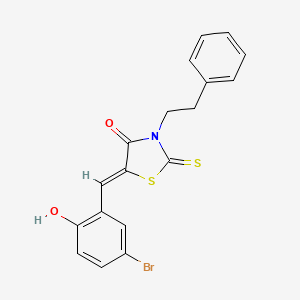 molecular formula C18H14BrNO2S2 B5205176 5-(5-bromo-2-hydroxybenzylidene)-3-(2-phenylethyl)-2-thioxo-1,3-thiazolidin-4-one 