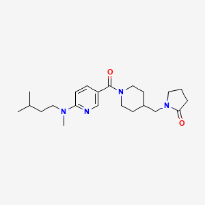 molecular formula C22H34N4O2 B5205185 1-{[1-({6-[methyl(3-methylbutyl)amino]-3-pyridinyl}carbonyl)-4-piperidinyl]methyl}-2-pyrrolidinone 