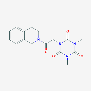 molecular formula C16H18N4O4 B5205199 1-[2-(3,4-dihydro-2(1H)-isoquinolinyl)-2-oxoethyl]-3,5-dimethyl-1,3,5-triazinane-2,4,6-trione 