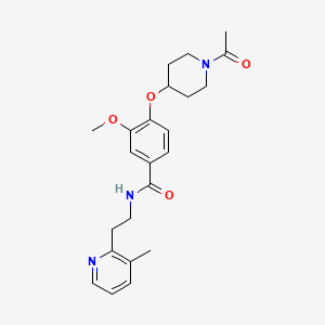 molecular formula C23H29N3O4 B5205216 4-[(1-acetyl-4-piperidinyl)oxy]-3-methoxy-N-[2-(3-methyl-2-pyridinyl)ethyl]benzamide 