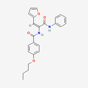 molecular formula C24H24N2O4 B5205224 N-[1-(anilinocarbonyl)-2-(2-furyl)vinyl]-4-butoxybenzamide 