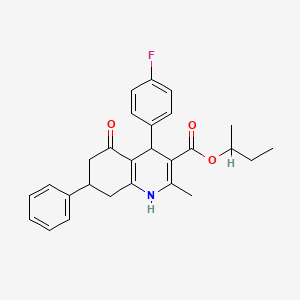 molecular formula C27H28FNO3 B5205250 sec-butyl 4-(4-fluorophenyl)-2-methyl-5-oxo-7-phenyl-1,4,5,6,7,8-hexahydro-3-quinolinecarboxylate 