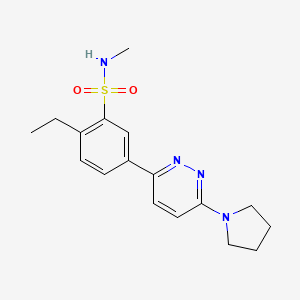 molecular formula C17H22N4O2S B5205251 2-ethyl-N-methyl-5-[6-(1-pyrrolidinyl)-3-pyridazinyl]benzenesulfonamide 