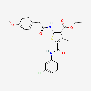 molecular formula C24H23ClN2O5S B5205271 ethyl 5-{[(3-chlorophenyl)amino]carbonyl}-2-{[(4-methoxyphenyl)acetyl]amino}-4-methyl-3-thiophenecarboxylate 
