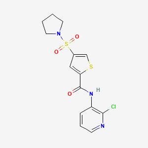 molecular formula C14H14ClN3O3S2 B5205287 N-(2-chloro-3-pyridinyl)-4-(1-pyrrolidinylsulfonyl)-2-thiophenecarboxamide 